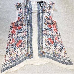 BCBG Maxazria Handkerchief Hem Cut Out Tank Top